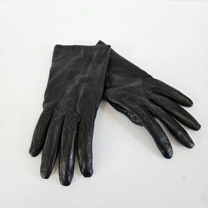 Portolano Cashmere Lined 9" Classic Soft Leather Essential Gloves in Black 6.5